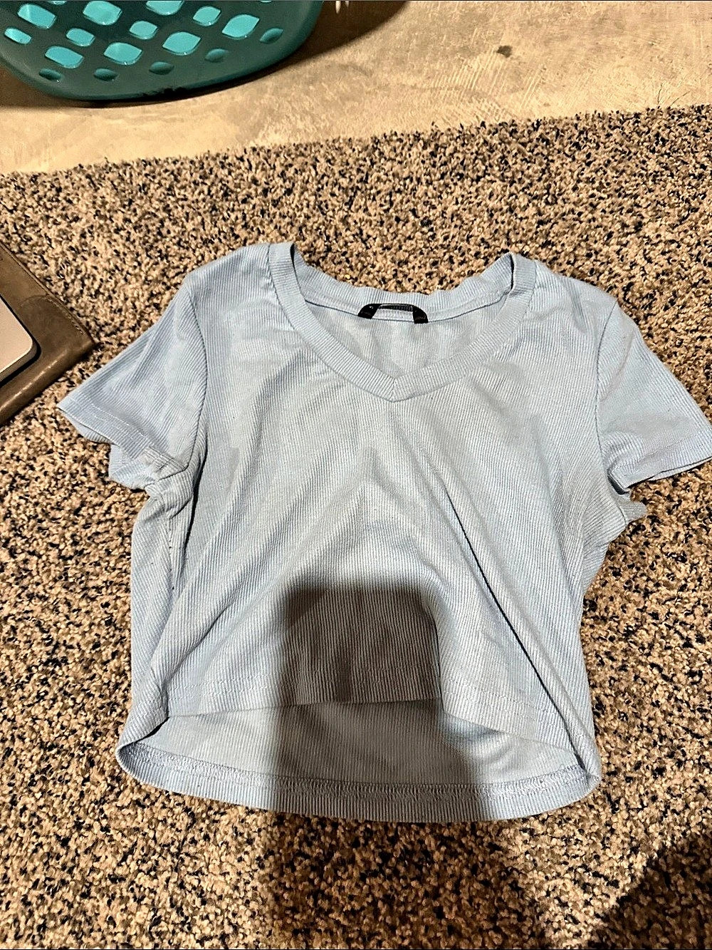 shein Short Sleeve Athletic Top in Blue